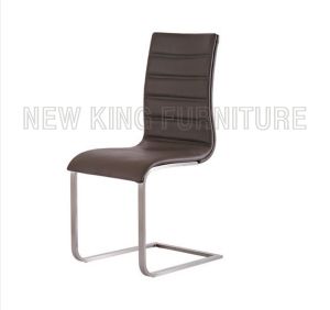 Modern Luxurious Chrome Steel Foot PU Leather Dining Chair (NK-DC086)